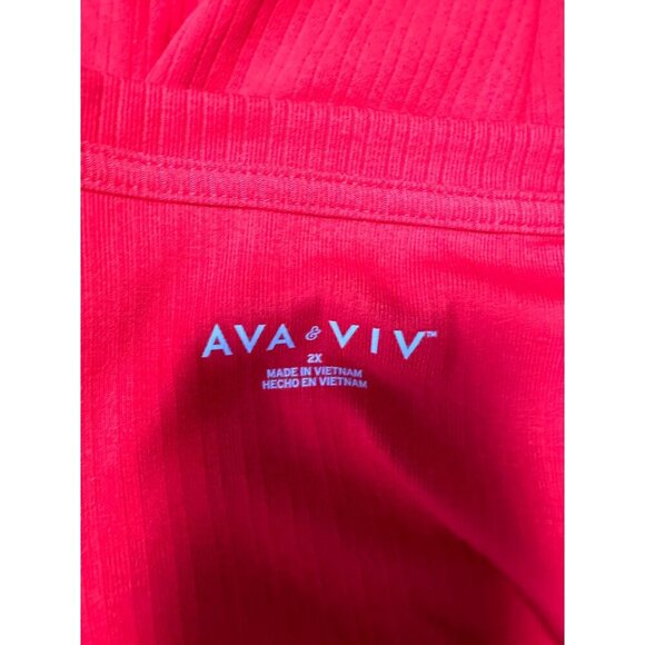 Ava & Viv Long Sleeve Scoop Neck Textured T-Shirt Size 2X - Picture 4 of 7
